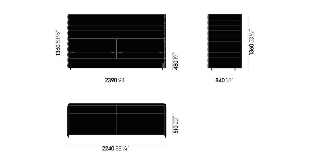 Alcove Plus 3-Seater Sofa Sofa Vitra 