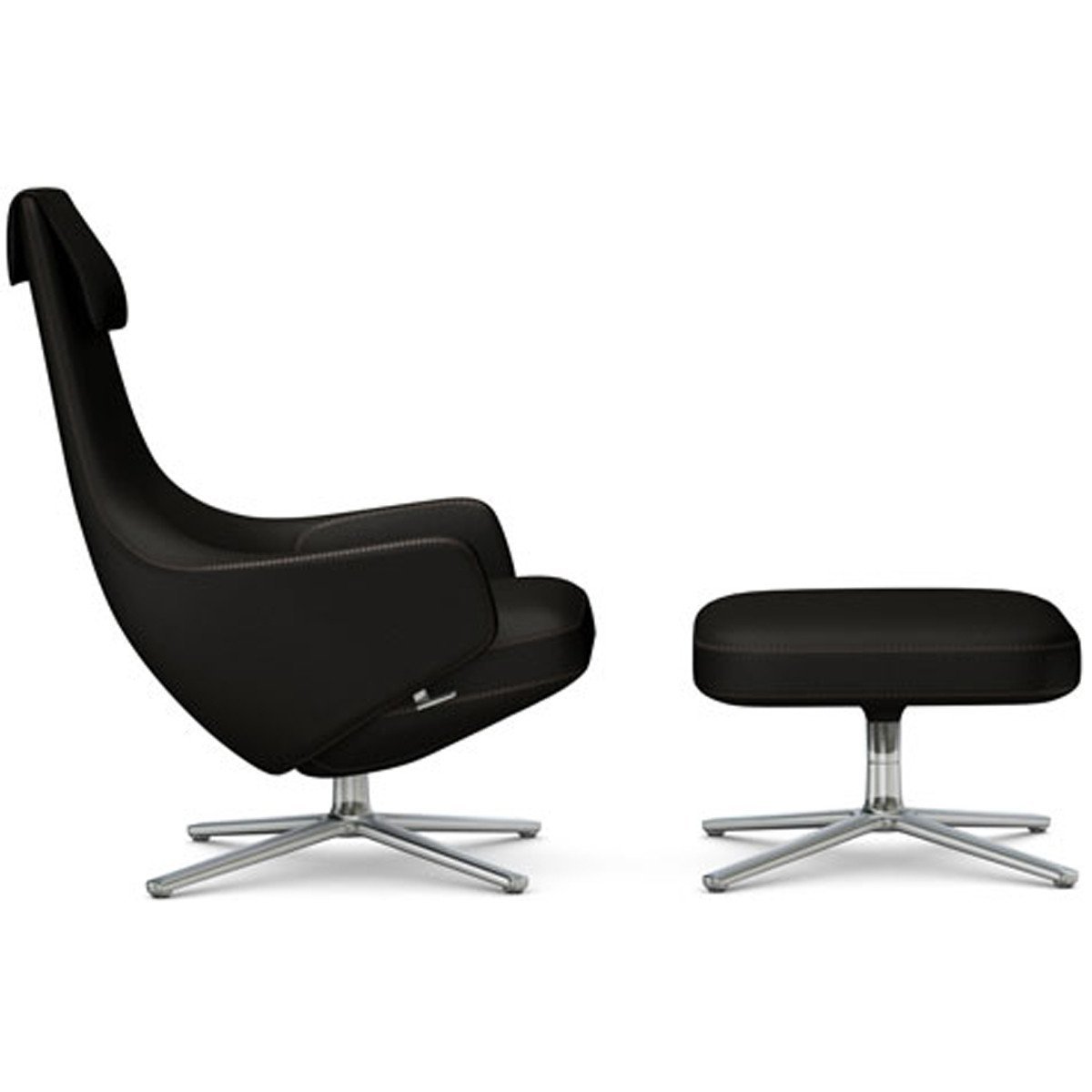 Repos Lounge Chair &amp; Ottoman lounge chair Vitra Polished 16.1-Inch Cosy Contrast - Black Forest - 08