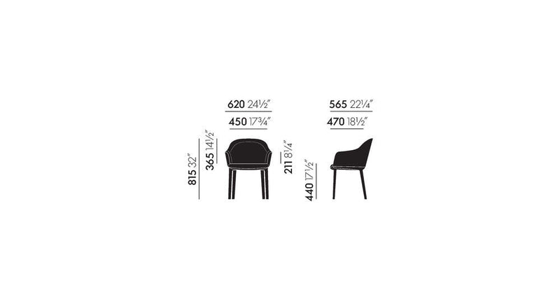Softshell Chair - Four-Leg Base Side/Dining Vitra 