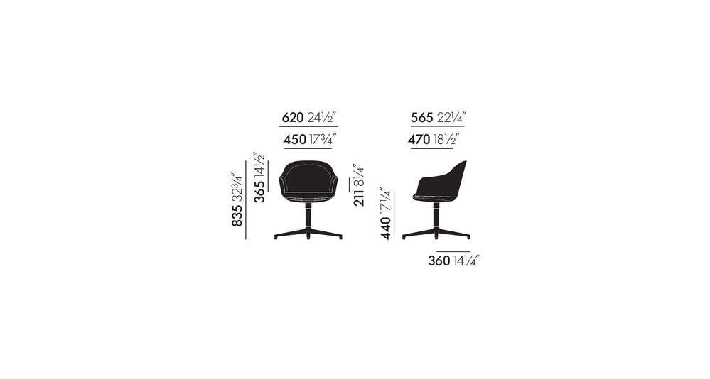 Softshell Chair - Four Star Base Side/Dining Vitra 