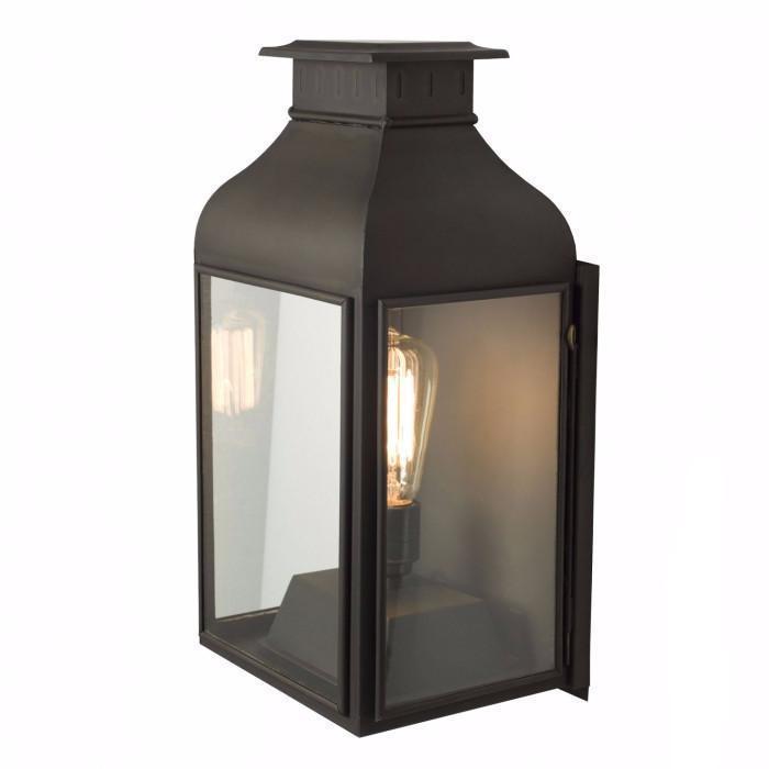 Wall Lantern Wall Lights Original BTC Weathered Brass Clear Glass 