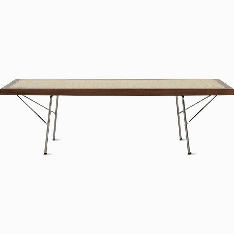 Nelson Cane Bench Benches herman miller 48 Inch Walnut +$400.00 Trivalent Chrome