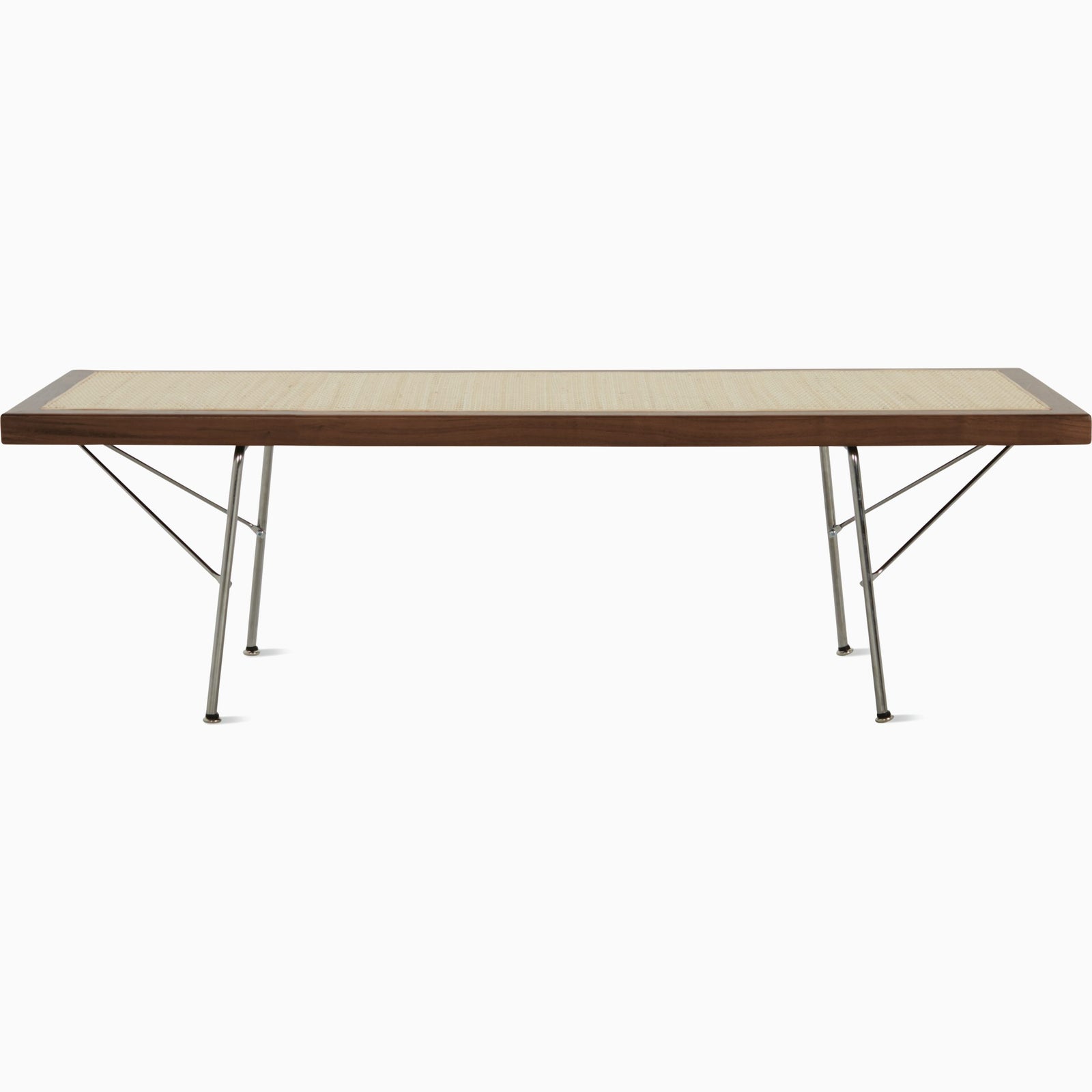 Nelson Cane Bench Benches herman miller 48 Inch Walnut +$400.00 Trivalent Chrome