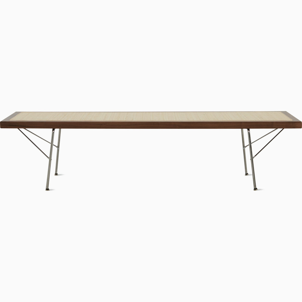 Nelson Cane Bench Benches herman miller 60 Inch Walnut +$400.00 Trivalent Chrome