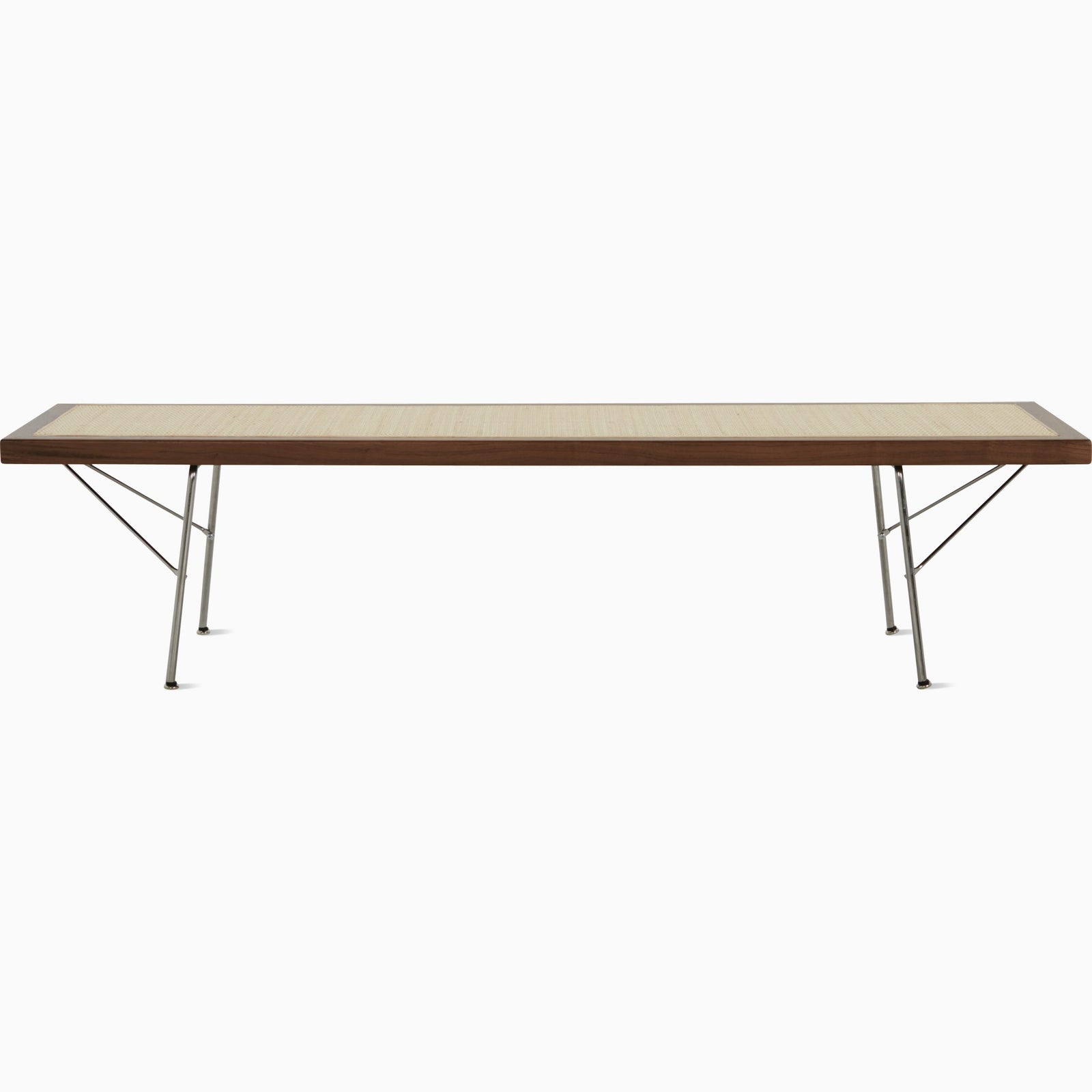 Nelson Cane Bench Benches herman miller 60 Inch Walnut +$400.00 Trivalent Chrome