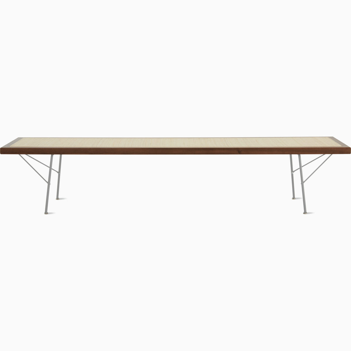 Nelson Cane Bench Benches herman miller 72 Inch Walnut +$400.00 Trivalent Chrome