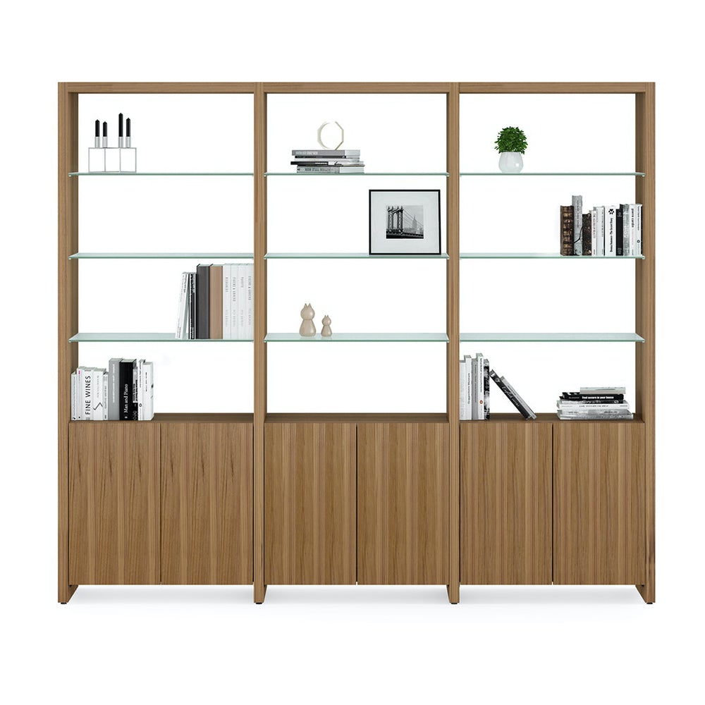 Linea 580222 3-Shelf System - 96 Inch Wide Shelf BDI Natural Walnut 