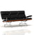 Eames 3-Seat Sofa by Herman Miller Sofa herman miller Walnut Black Leather 