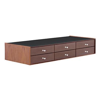 Nelson Miniature Chest 6 Drawer Without Pedestal storage herman miller Walnut and Dark Brown Walnut Black Studio White