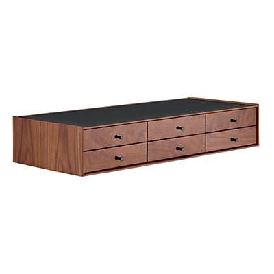 Nelson Miniature Chest 6 Drawer Without Pedestal storage herman miller Walnut Black Black