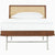 Nelson Thin Edge Bed - H Frame Legs Beds herman miller Twin Size Natural Cane Headboard Walnut Frame