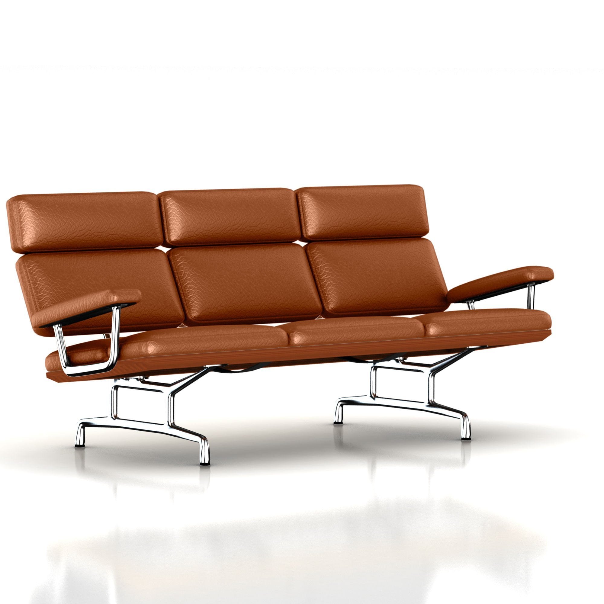 Eames 3-Seat Sofa by Herman Miller Sofa herman miller Walnut Copper Leather 