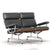 Eames 2-Seat Sofa by Herman Miller Sofa herman miller Walnut Graphite Leather 