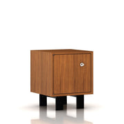 Nelson Basic Cabinet Small by Herman Miller side/end table herman miller Closed Cabinet, Left-Hinged Door Wood Leg, 5.5 High Light Brown Walnut Veneer