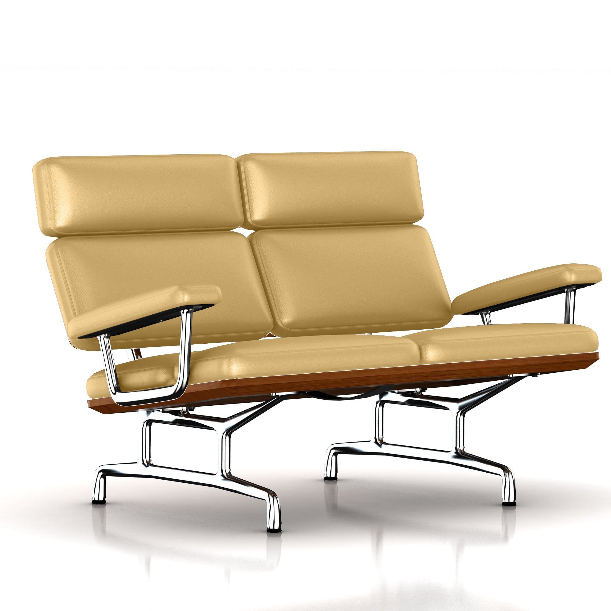 Eames 2-Seat Sofa by Herman Miller Sofa herman miller Walnut Honey Leather 