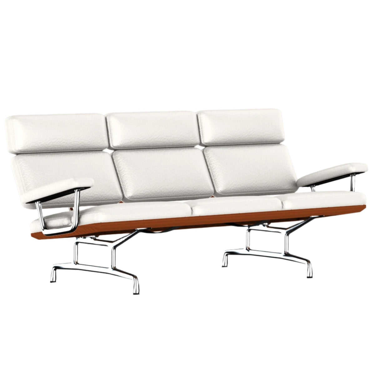 Eames 3-Seat Sofa by Herman Miller Sofa herman miller Walnut Ivory Leather 