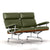 Eames 2-Seat Sofa by Herman Miller Sofa herman miller Walnut Olive Leather 