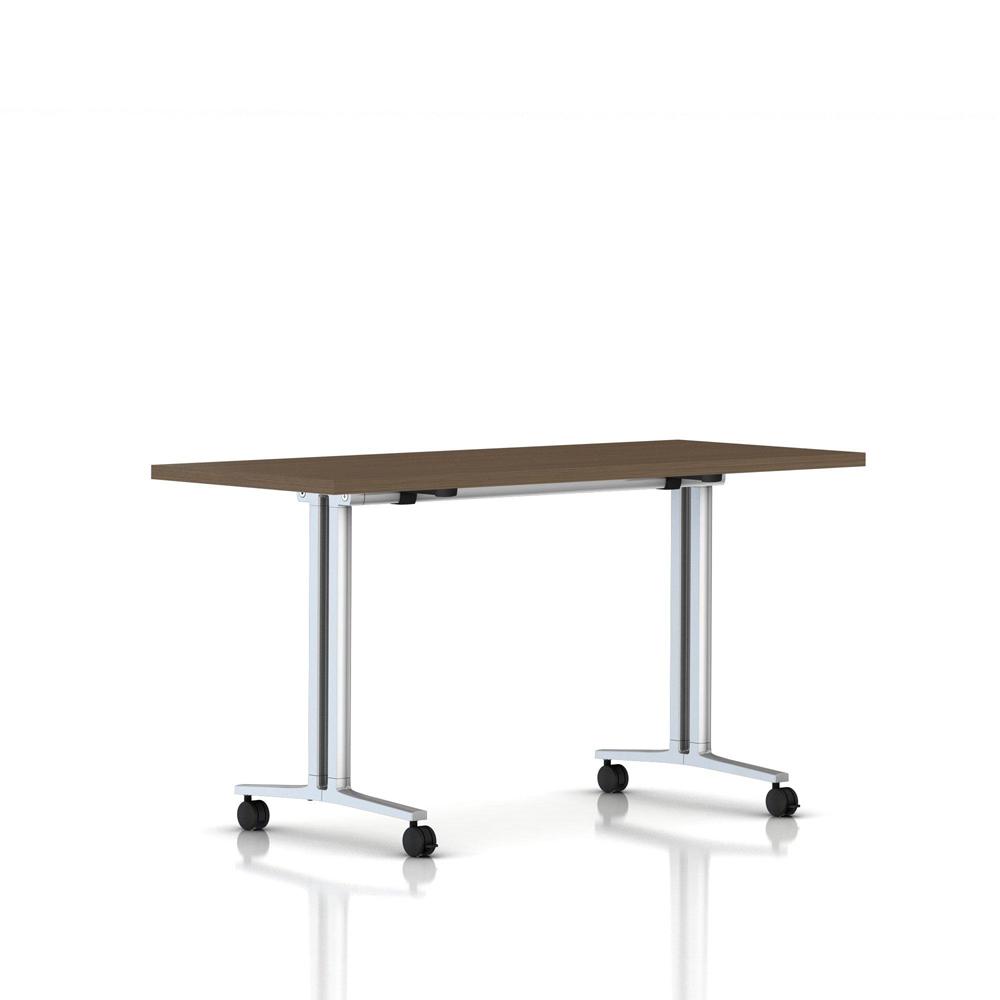Everywhere Flip-Top Table Desk's herman miller 60-inches Wide - Add $31.00 Walnut on Ash Metallic Silver