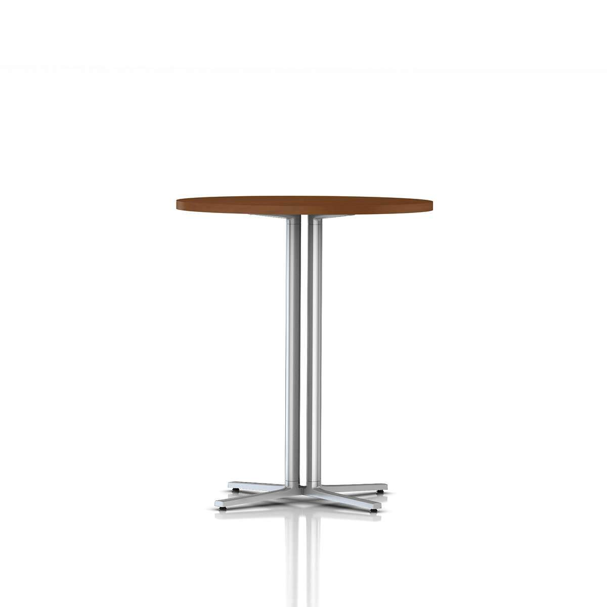 Everywhere Standing Height Table Dining Tables herman miller Light Brown Walnut Metallic Silver 