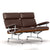 Eames 2-Seat Sofa by Herman Miller Sofa herman miller Walnut Tobacco Leather 