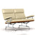 Eames 2-Seat Sofa by Herman Miller Sofa herman miller Walnut Wheat Leather 