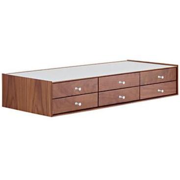 Nelson Miniature Chest 6 Drawer Without Pedestal storage herman miller Walnut Studio White Studio White