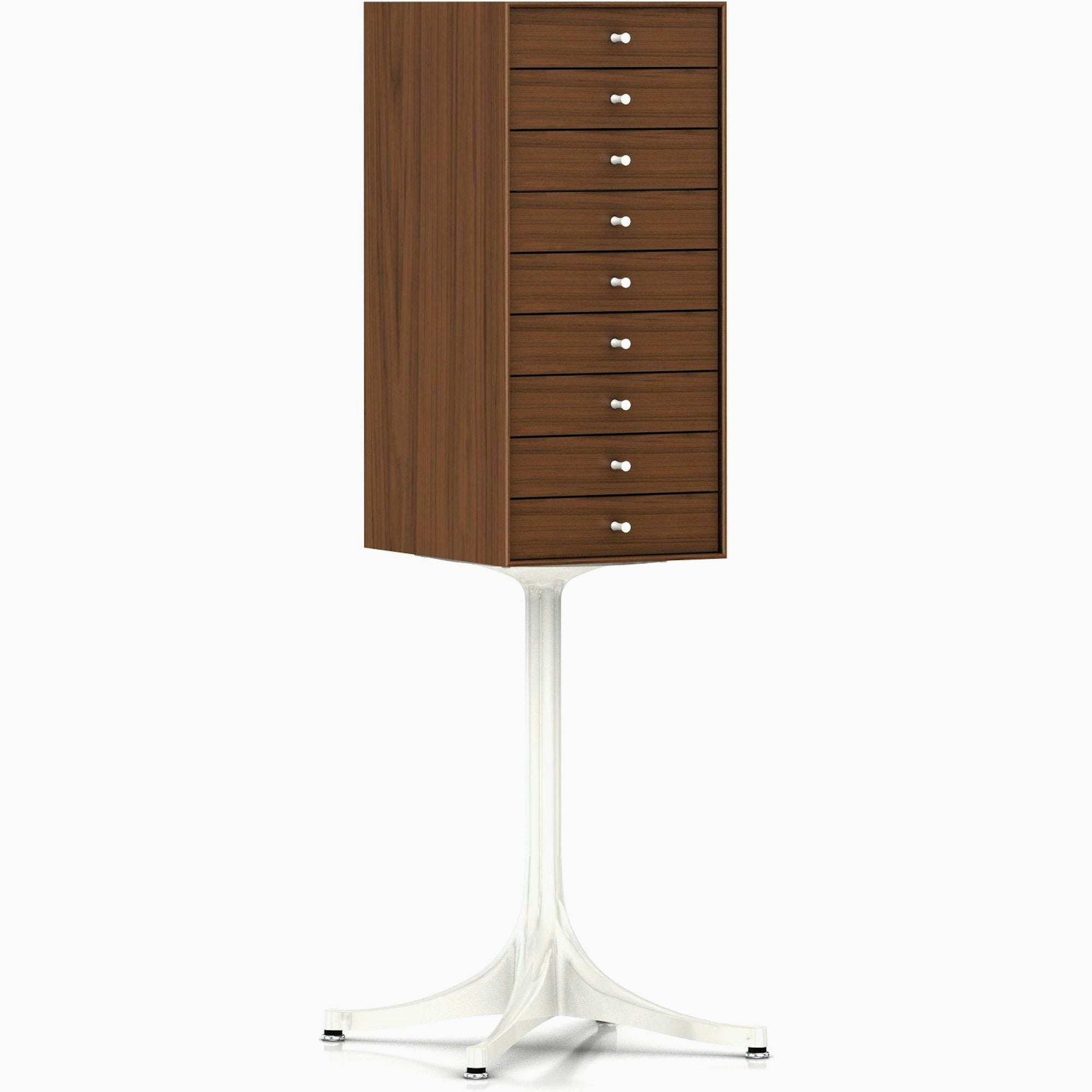 Nelson Miniature Chest 9 Drawer With Pedestal storage herman miller Walnut Studio White Studio White