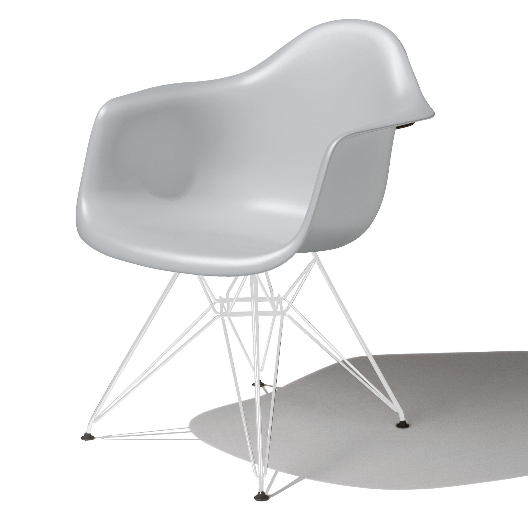 Eames Molded Plastic Arm Chair Wire Base / DAR Side/Dining herman miller White Base Frame Finish Alpine Seat and Back Standard Glide With Felt Bottom + $20.00