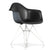 Eames Molded Fiberglass Wire Base Armchair Side/Dining herman miller White Base Frame Finish Black Seat and Back Standard Glide