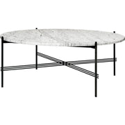 TS Round Coffee Table - Marble Top Tables Gubi Black White Carrara Marble Large: Dia 41.3"