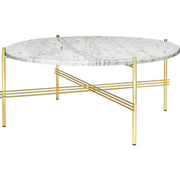 TS Round Coffee Table - Marble Top Tables Gubi Brass White Carrara Marble Medium: Dia 31.5"
