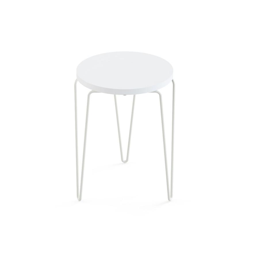 Florence Knoll Hairpin™ Stacking Table table Knoll Laminate - White Painted Steel - Black 