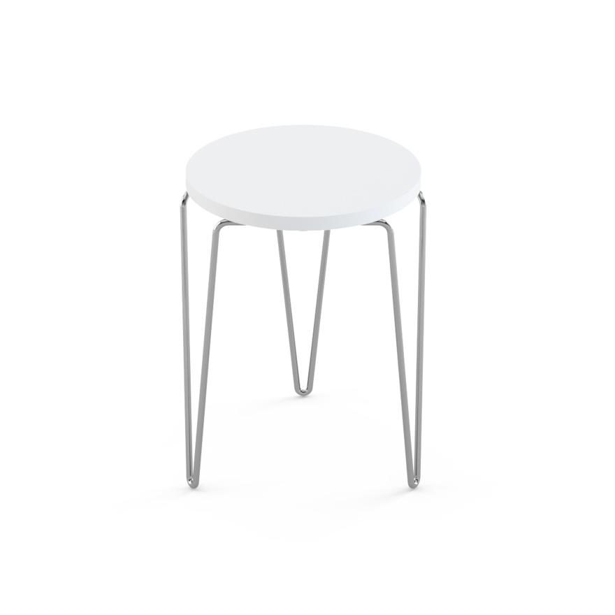 Florence Knoll Hairpin Stacking Table table Knoll White chrome base 