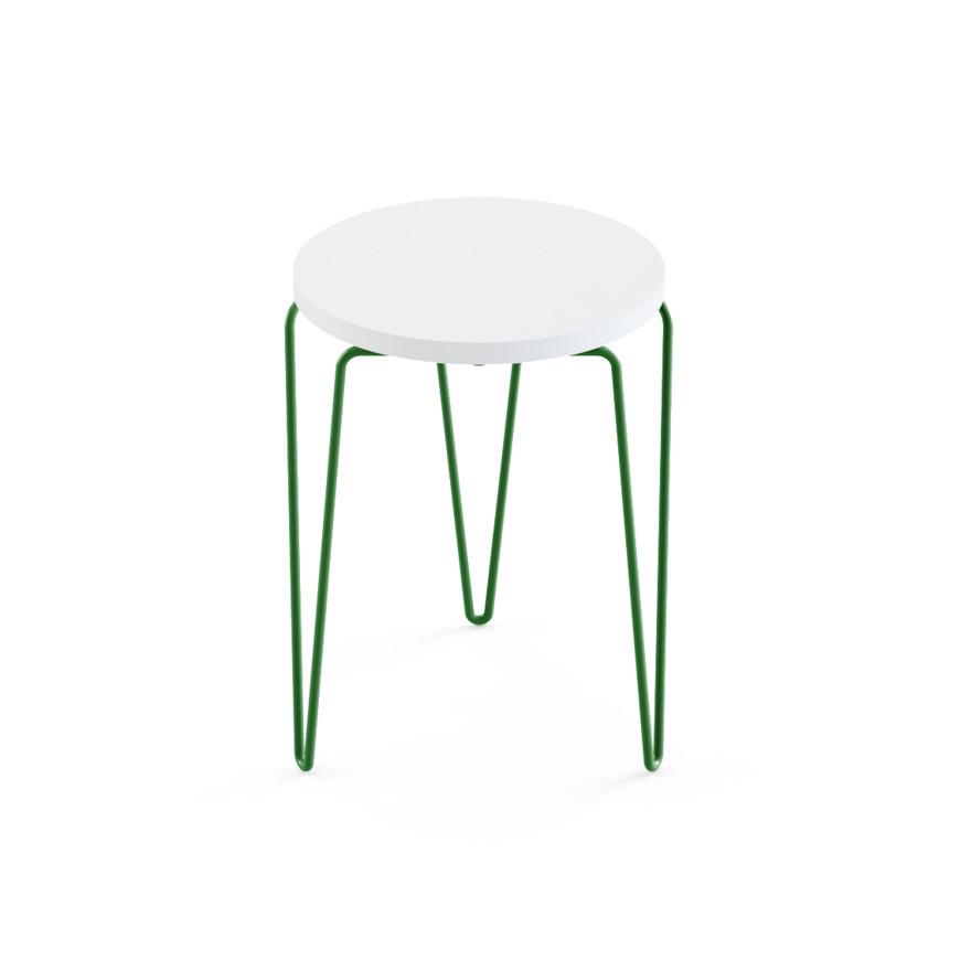 Florence Knoll Hairpin™ Stacking Table table Knoll Laminate - White Painted Steel - Green 