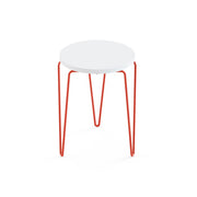 Florence Knoll Hairpin™ Stacking Table table Knoll Laminate - White Painted Steel - Red 