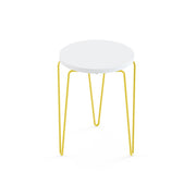 Florence Knoll Hairpin™ Stacking Table table Knoll Laminate - White Painted Steel - Yellow 