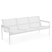 1966 Three Seat Lounge Chair With Arms Outdoors Knoll White Frame with White Mesh & Strap 