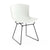 Bertoia Molded Shell Side Chair Side/Dining Knoll White Black 