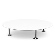 Grasshopper Coffee Table - Single Round Coffee Tables Knoll Polished Chrome White Laminate 