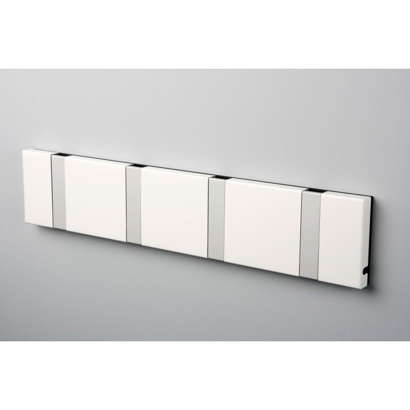 Knax Horizontal Colored Coat Hook Coat Hooks Loca 4 hooks Aluminum White