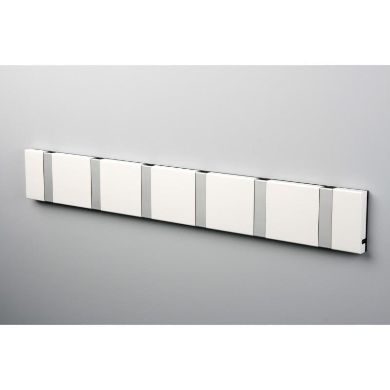 Knax Horizontal Colored Coat Hook Coat Hooks Loca 6 hooks Aluminum White