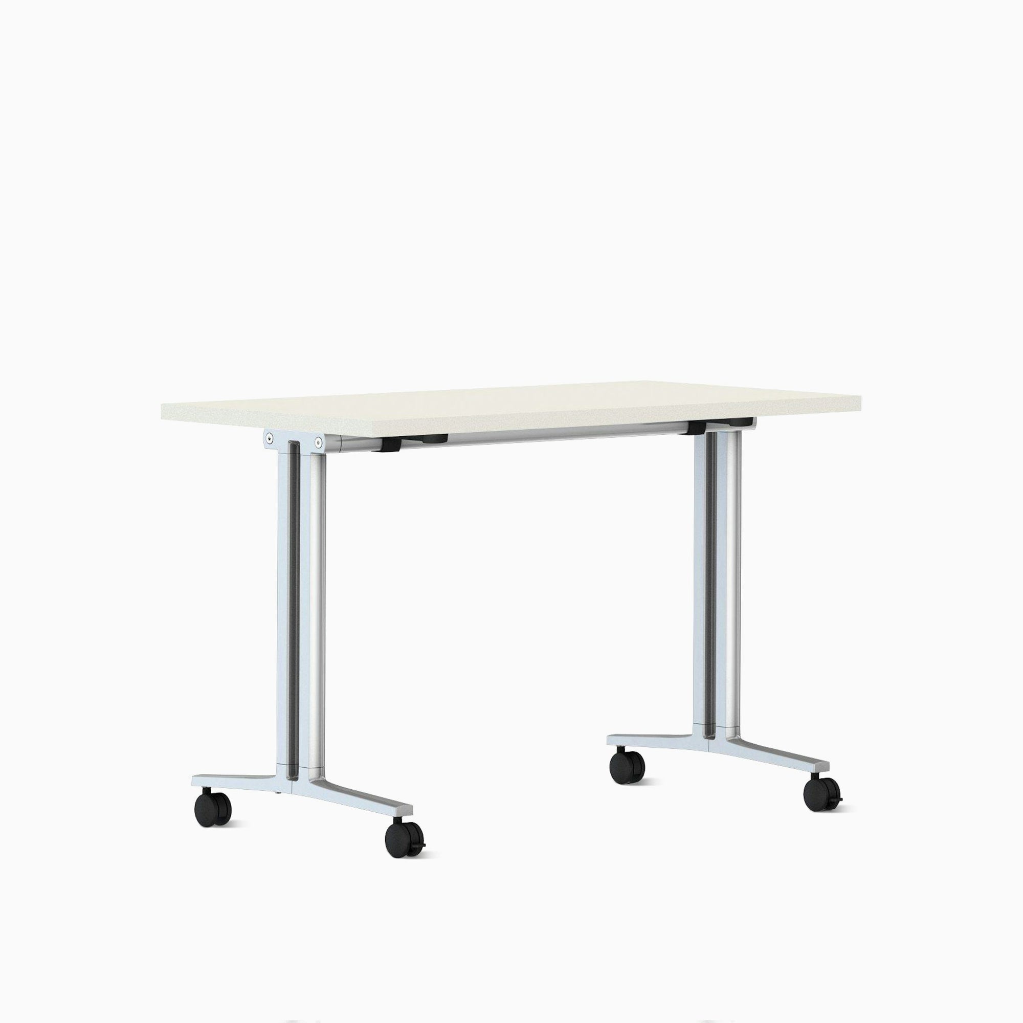 Everywhere Flip-Top Table Desk's herman miller 48-inches Wide White Metallic Silver