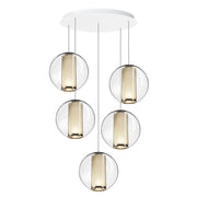 Bel Occhio Multi-Light Pendant hanging light Pablo White 5 Lights 