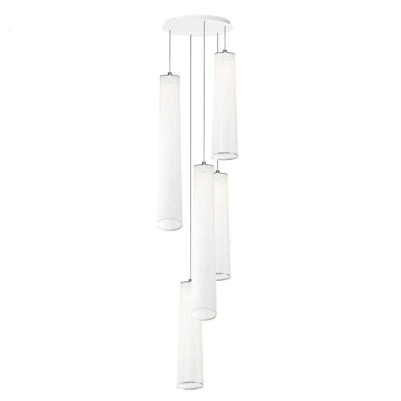 Solis Chandelier 5 Mixed Multi-Light Pendant hanging lamps Pablo Mix of 3x48" and 2x72" +$525.00 White 