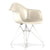 Eames Molded Fiberglass Wire Base Armchair Side/Dining herman miller White Base Frame Finish Parchment Seat and Back Standard Glide