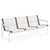 1966 Three Seat Lounge Chair With Arms Outdoors Knoll White Frame with White Mesh & Brown Strap 