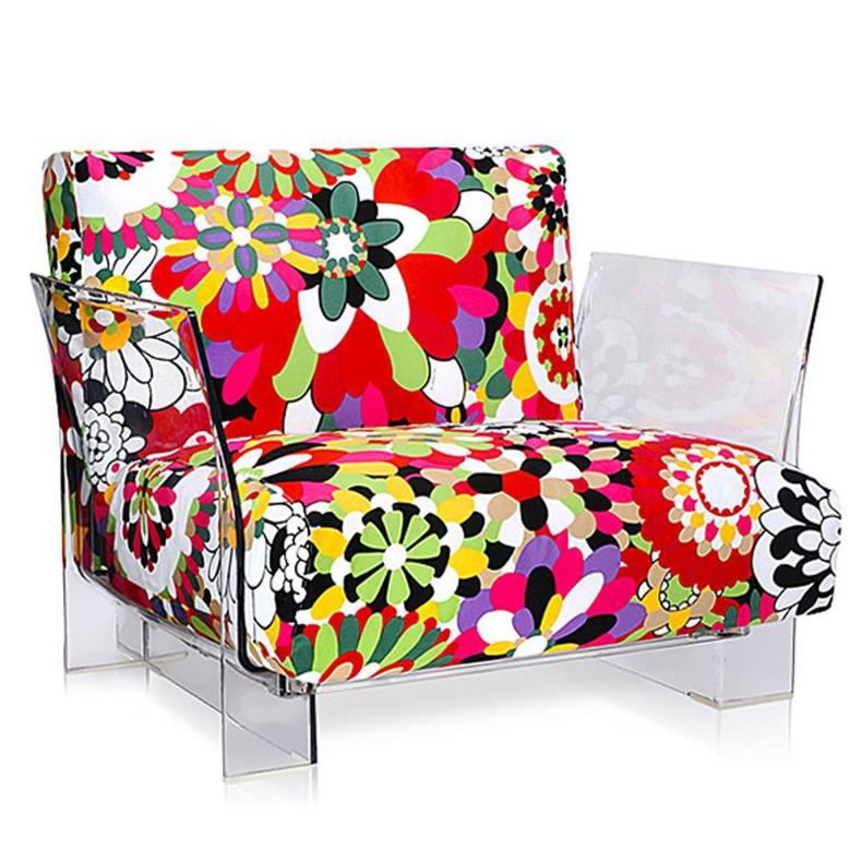 Pop Missoni Armchair Lounge Chair Kartell Transparent Vevey red tones 