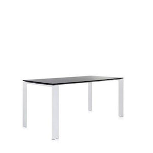 Four Table - Laminate Top Dining Tables Kartell Standard - 63" White Body/Black Top 