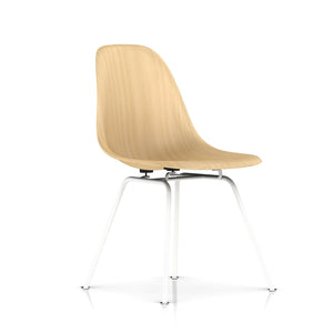 Eames Molded Wood Side Chair - 4-Leg Base Side/Dining herman miller White Base Frame Finish White Ash Seat and Back + $100.00 Standard Glide