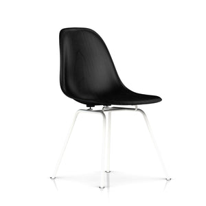 Eames Molded Wood Side Chair - 4-Leg Base Side/Dining herman miller White Base Frame Finish Ebony Seat and Back + $100.00 Standard Glide